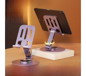 Soporte metálico giratorio de 360° para teléfono y tableta, plegable y multifuncional para transmisiones en vivo. 02 Light Luxury Edition-Full Metal English