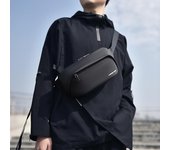 Bolso de cintura para hombre Bolso de pecho Bolso de hombro de moda Bolso cruzado deportivo gris