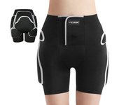 Pantalones cortos acolchados para esquí y snowboard con protección 3D para cadera y coxis para adultos XL