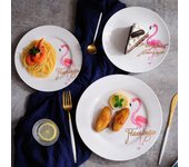 Nuevo plato creativo de flamenco inglés, vajilla de cerámica, plato para carne, plato para desayuno 8 inches