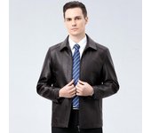 Chaquetas de cuero de otoño e invierno para hombres de mediana edad, piel de oveja de cuero genuino, atuendos para papás de mediana edad y mayores, además de chaquetas de cuero polar 170