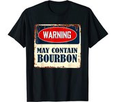 Camiseta unisex con advertencia: puede contener bourbon S