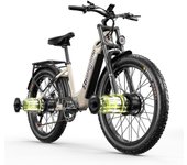 Bicicleta eléctrica SHENGMILO S700 para adultos, motor de bicicleta eléctrica con neumáticos anchos de 48 V y 17,5 Ah, 2000 W, 50 km/h, bicicleta eléctrica de montaña marrón