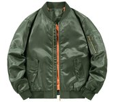 Nueva chaqueta con cuello de primavera y otoño, chaqueta de aviador para hombre, chaqueta de moda informal S negro