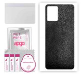 apgo Protective Skin Sticker for the back compatible with Vivo Y33T, Wrap Film, Foil, Vinyl - Pattern Black Leather