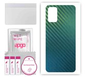 apgo Protective Skin Sticker for the back compatible with Samsung Galaxy A02s, Wrap Film, Foil, Vinyl - Pattern Carbon Chameleon CAKA1