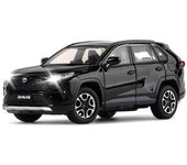 Coche de juguete Toyota RAV4 de aleación fundida a presión a escala 1/32, coche de rueda delantera con luz y sonido, apertura de puerta de regalo para niños, regalo de cumpleaños para niños 1/32-Size:14*5.7*5.5cm negro