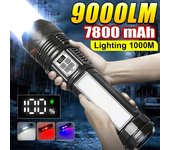 Super Bright Most Powerful LED Flashlight Rechargeable Type-c Flashlight Long Range 2000M Torch Light For Fishing Camping Lantern