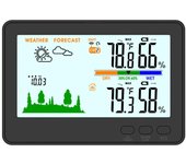 Termómetro higrómetro para interiores y exteriores, estación meteorológica inalámbrica de 433 MHz, pantalla LCD retroiluminada, temperatura negro