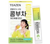 Té de kombucha de limón TEAZEN, sin azúcar, en polvo fermentado con gas, probióticos y prebióticos vivos, 10,30 sobres de 5 g por sobre Peach 30sticks