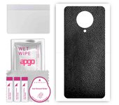 apgo Protective Skin Sticker for the back compatible with Xiaomi Redmi K30 Pro Zoom, Wrap Film, Foil, Vinyl - Pattern Black Leather