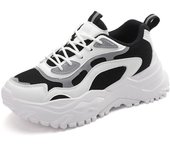 TUINANLE verano primavera otoño cómodas zapatillas de plataforma para correr transpirables zapatos cómodos para mujer zapatos gruesos Ins para mujer y niña 35 blanco