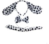 Set de Disfraz de Orejas de Perro de 3 Piezas Diadema Pajarita Cola Kit de Disfraz Accesorios