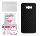 apgo Protective Skin Sticker for the back compatible with Samsung Galaxy S8 Plus, Wrap Film, Foil, Vinyl - Pattern Carbon Black
