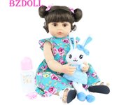BZDOLL 55 cm de cuerpo completo de silicona Reborn Baby Doll para niña princesa niño recién nacido Bebe Boneca niño regalo de cumpleaños Popular baño juguete para jugar a las casitas Brown eyes, 55cm