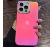 Funda suave de silicona transparente mate con láser colorido de lujo para iPhone 15 14 Pro Max 13 12 funda protectora trasera transparente a prueba de golpes for iphone 12 Pro negro