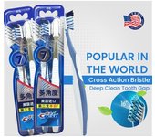 Cepillo de dientes Manual Crest, 7 efectos Pro Health, cerdas multiángulo, elimina manchas de placa, limpieza Oral, cepillo suave Manual azul