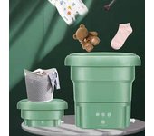 Lavadora portátil plegable con enchufe estadounidense, tamaño compacto, bajo nivel de ruido, ahorro de energía, mini lavadora para ropa de bebé, suministros de baño US Plug color rosa