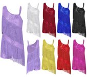 Trajes de salón con lentejuelas para niñas, vestidos de baile latino con borlas, ropa de baile, trajes de baile de samba 5-6 Years azul royal