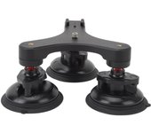 Soporte de cámara con ventosa para coche, cabezal esférico de 360 grados, rosca de 14 pulgadas, triple copa, para cámara