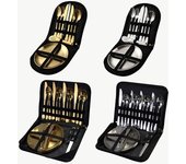 Vajilla de acero inoxidable para viajes al aire libre, juego de picnic para acampar Silver 9-Piece Set