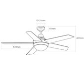 ventilador de techo modelo adriatico. color blanco. potencia: 60w aspas: ø132cm con mando a distancia edm
