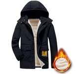 Abrigo de Cordero para Hombre Otoño e Invierno Más Chaqueta Acolchada de algodón de Terciopelo Chaqueta Acolchada de algodón Informal Suelta de Invierno M