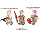 Muñeco soldado británico del norte de África de la Segunda Guerra Mundial, accesorio de armas militares, juguete de bloques de construcción