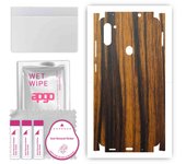 apgo Protective Skin Sticker for the back+sides compatible with Samsung Galaxy M11, Full Wrap Film, Foil, Vinyl - Pattern Tigerwood