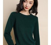 Suéter de mujer con cuello redondo, Jersey básico de otoño e invierno, jerséis informales cálidos, moda coreana, prendas de punto de primavera, camisa de fondo S verde