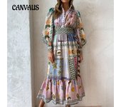 Vestido de verano para mujer, vestidos con temperamento de viento maduro ligero francés con estampado de moda S
