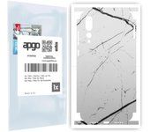 apgo Protective Skin Sticker for the back+sides compatible with Huawei P20 Pro, Full Wrap Film, Foil, Vinyl - Pattern White Marble