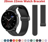 Pulsera de 20mm y 22mm para Amazfit GTS GTR 4/2/2e/3/3 Pro/42mm 47mm/GTS 2 Mini /BIP U Pro/3, correa magnética para reloj Huawei GT2 GT3 Amazfit GTS Bip U negro