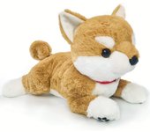 Shiba Inu - Cojín de peluche realista, suave y esponjoso, ideal para decorar la habitación, ideal como regalo de boda o para la entrada al jardín de infancia, color marrón marrón