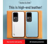 Funda para móvil Vivos18pro de Kevlar: Nueva funda protectora completa de cuero liso para S18/S16/S15. vivo s16/s16pro negro de fibra de carbono