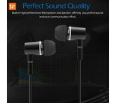 FC12 Auriculares intrauditivos de 3,5 mm Auriculares para música Tubo de aire Antirradiación con micrófono con micrófono Negro para teléfonos inteligentes Computadora portátil de escritorio Tablet PC negro