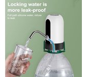 Dispensador de agua automático, bomba de botella de agua de 5 galones, recargable por USB, silencioso, portátil, eléctrico, jarra de agua potable, suministros de cocina blanco