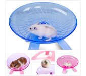 Platillo volador para hámster, rueda de ejercicio para hámster, ratón, disco para correr, accesorios para jaula de juguete, novedad azul