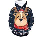 Otoño Invierno Navidad Muñeco De Nieve Ciervo De Navidad Sudadera Con Capucha Impresa 3D Personalidad Unisex Casual Deporte Con Capucha Ropa Para Niños Tops 5XL