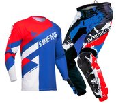 Conjunto de equipo de motocross para niños de 4, 5, 6, 7, 8, 9, 10, 11, 12 y 13 años, kit de camiseta y pantalón para niño y niña, traje de carreras todoterreno, enduro, MX y MTB M-22