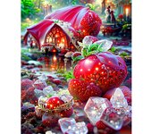 Marco de pintura artesanal por números para adultos, Kits de fresa, cuadro artístico de pared moderno, regalo artesanal para decoraciones del hogar, 40x50 40x50cm NO Frame