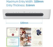 Juego de máquina laminadora de escritorio, tamaño A3, laminación en frío y caliente multifuncional, sistema de 2 rodillos 12,5 UK Plug