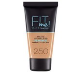 Maybelline Fit Me Base de maquillaje mate sin poros 250 Sun Beige