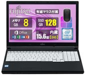 PC portátil usada Fujitsu Lifebook serie A Office 2019 Core de sexta generación de alto rendimiento con Windows con mouse numérico incluido SSD de 8 GB MS H&B negro