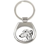 Galgo, galgo inglés - llavero con perro, llavero con estampado, colgante personalizado de la marca Art-Dog plata