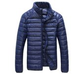 Chaqueta de plumón de pato blanca de invierno para hombre, abrigo ultraligero, informal, cálido y resistente al viento S