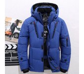 De los hombres, Blanco, Plumón de pato, Chaqueta, Cálido, Con capucha, Grueso, Puffer, Chaqueta, Abrigo, Masculino, Casual, Abrigo, Térmico, Invierno, Parka, Hombres 4XL azul