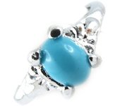 Bague 'Scarlett' turquoise argenté - 8x6 mm 52