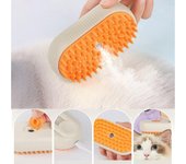 Cepillo de vapor para gatos, cepillo para perros 3 en 1, cepillos eléctricos para el pelo de gatos con pulverizador para masaje, peine para el cuidado de mascotas, peines para depilación 1PCS blanco