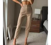 Pantalones de cintura alta para mujer, ropa de oficina, pantalones formales, trajes de oficina, pantalones pitillo, pantalones negros, rosas y blancos para mujer XL blanco